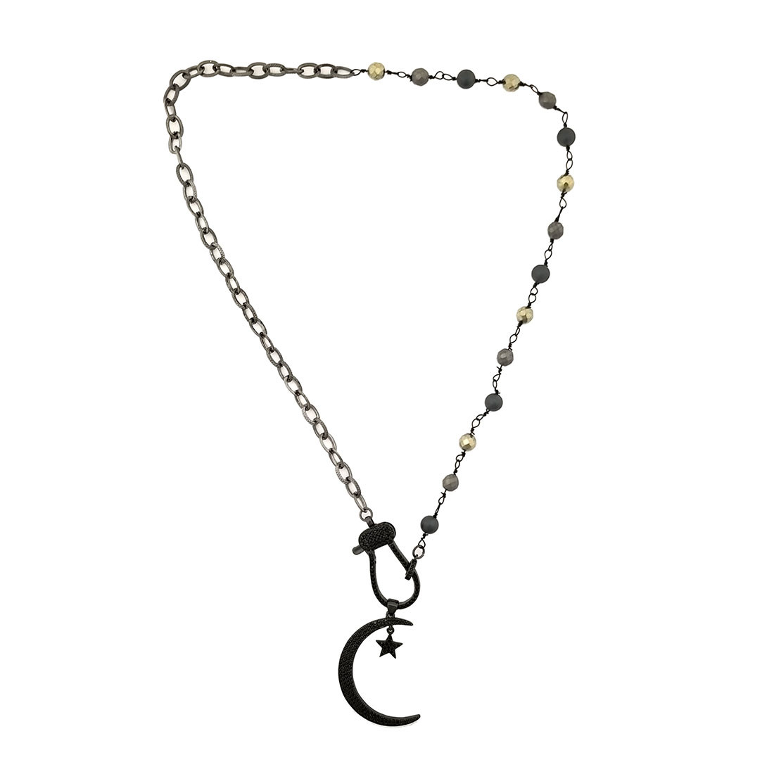 Moon and star bling necklace. 