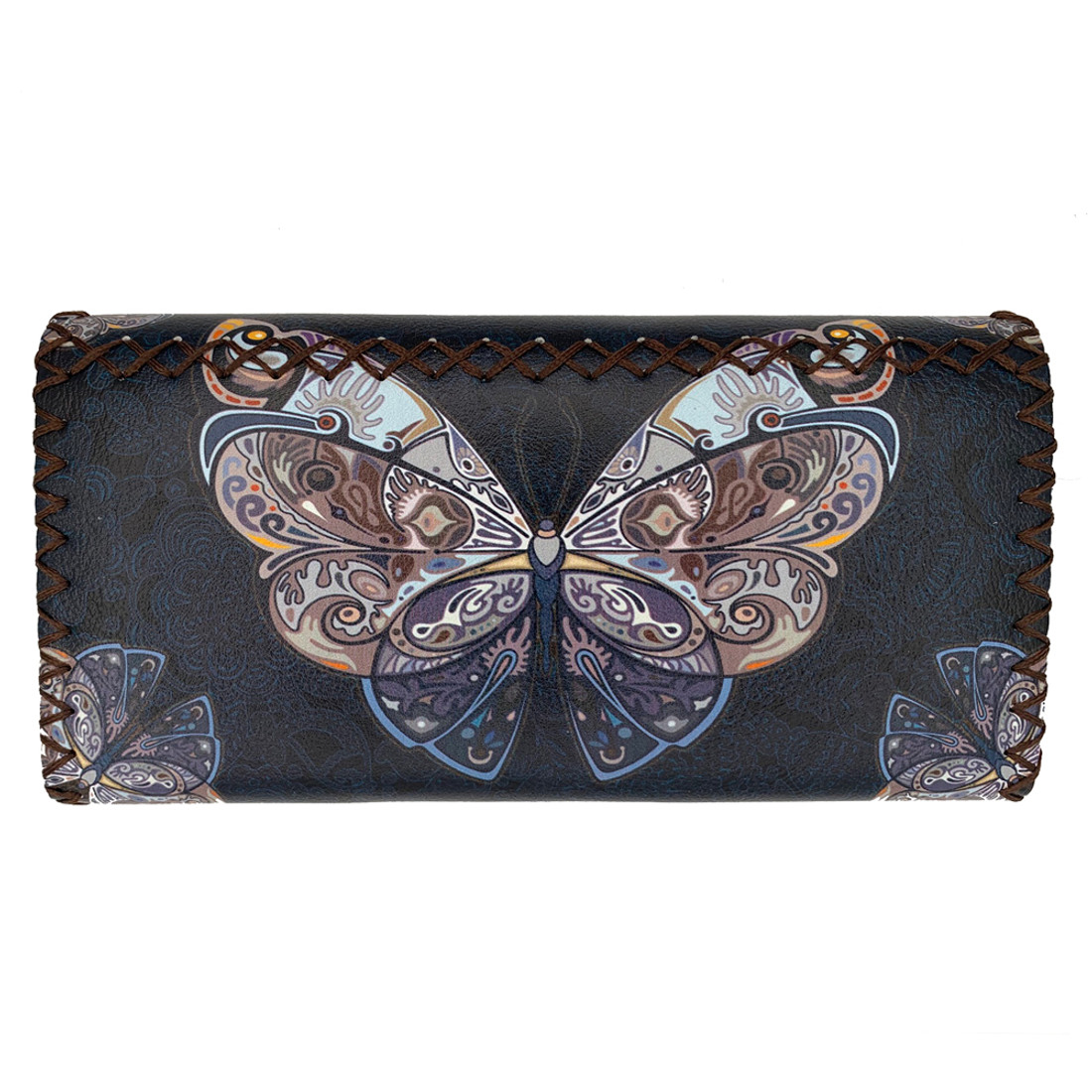 Butterfly Faux Leather Wallet back view
