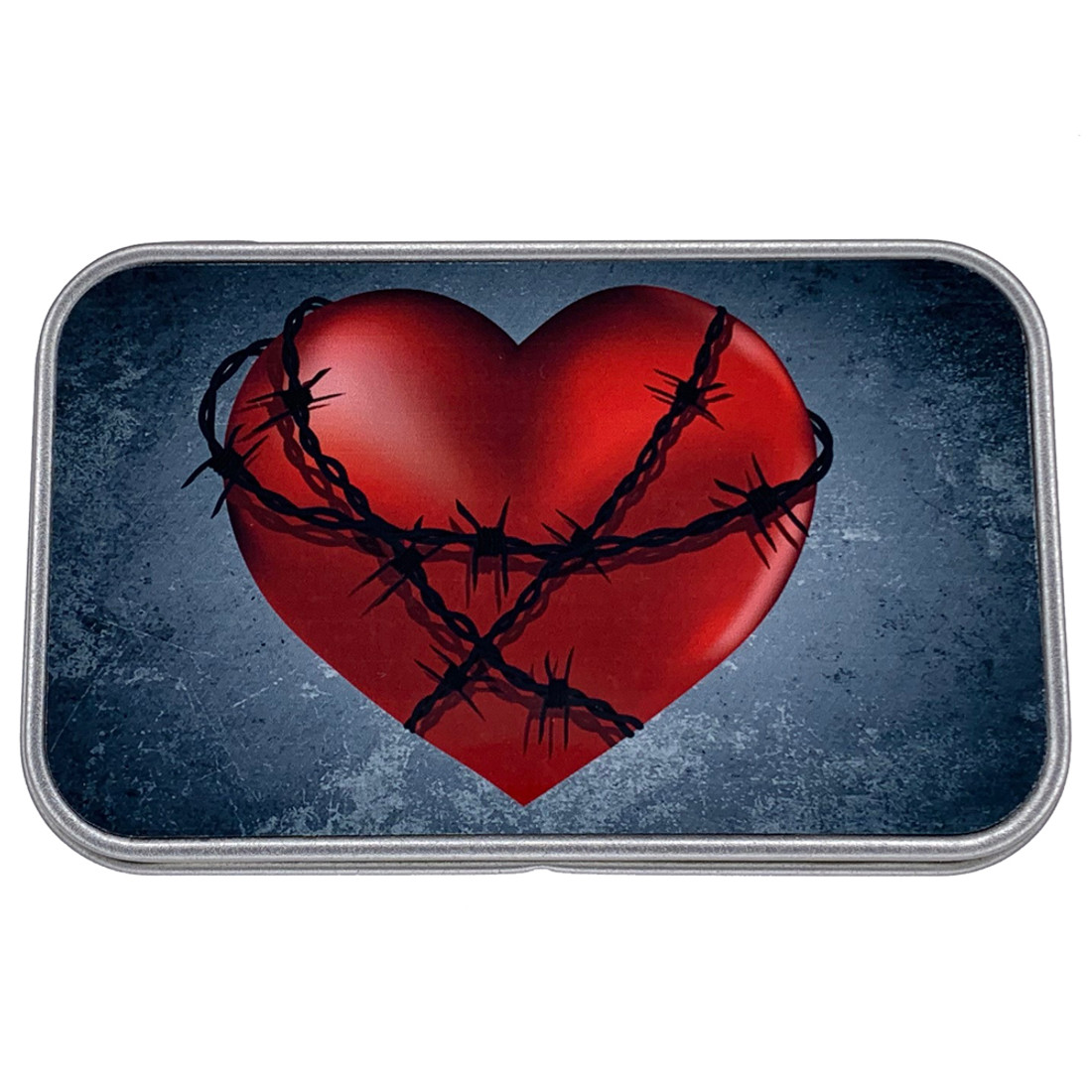 Barbed Wire Heart Small Metal Tin Storage Box