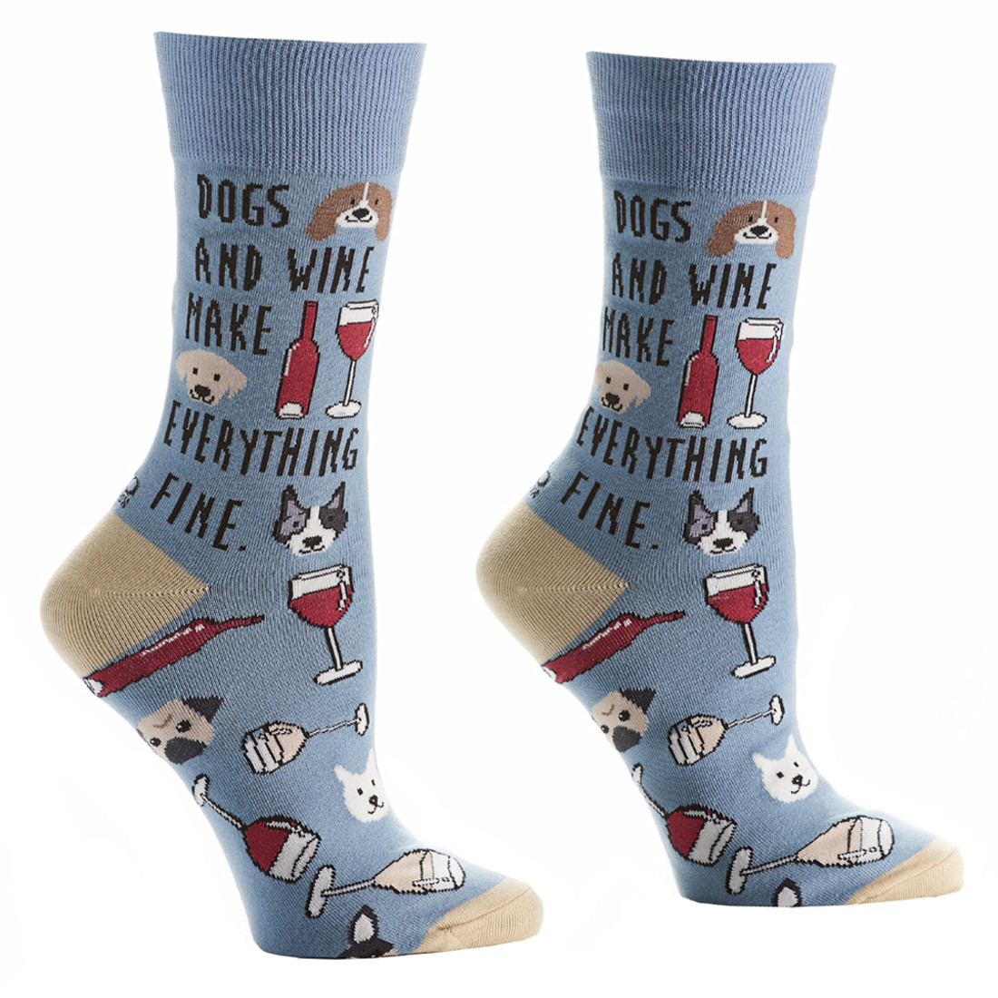 Dogs and Wine Women's Crew Socks