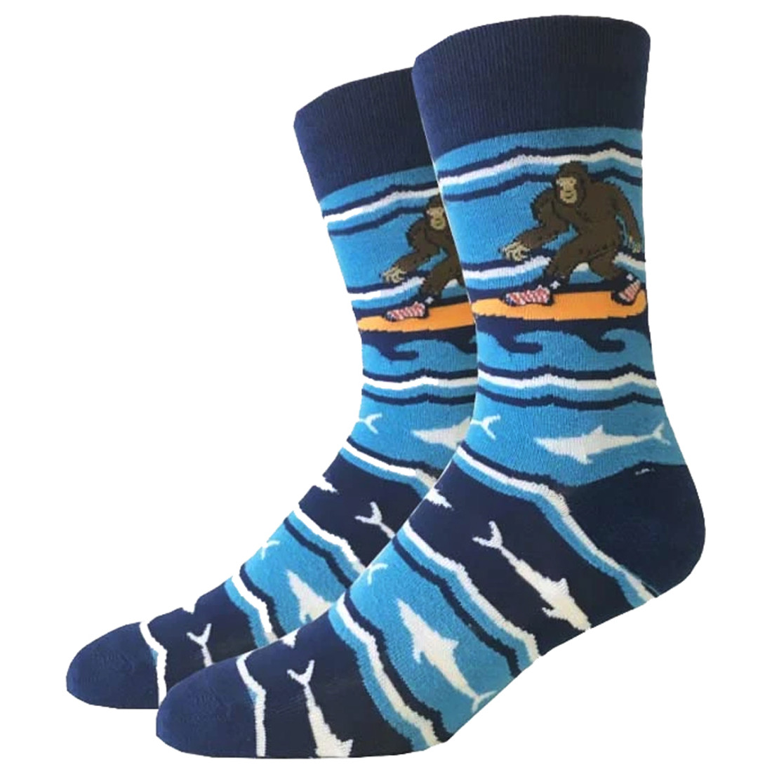 Surfing Bigfoot Men's Crew Socks
