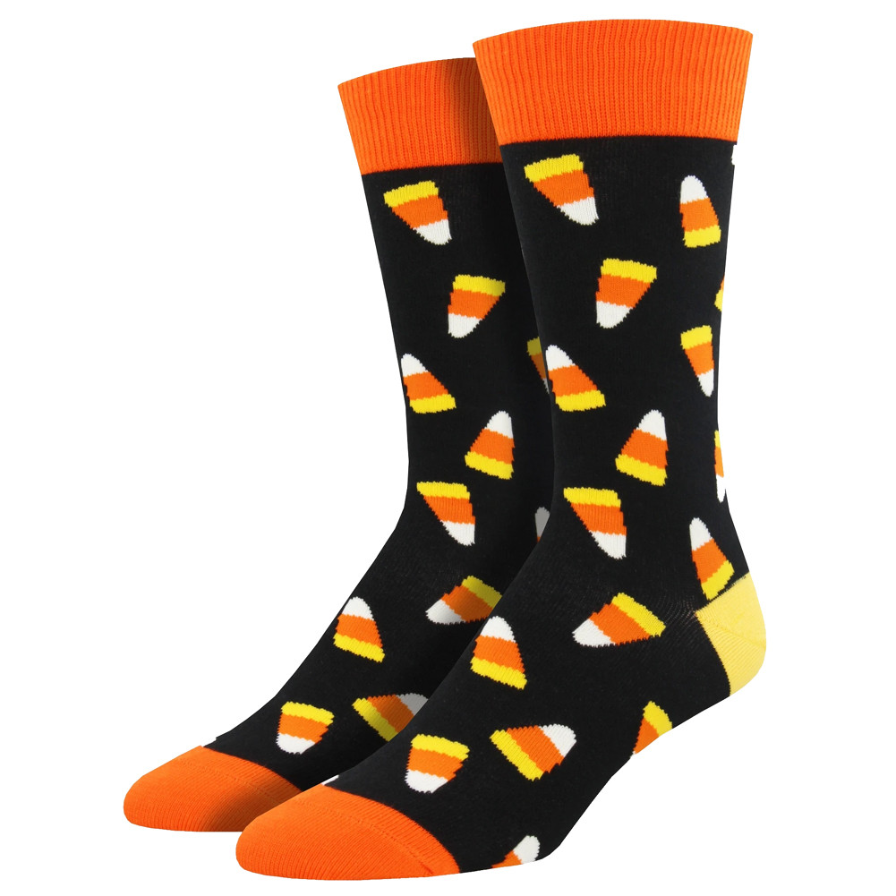 Halloween Candy Corn Men's Crew Socks