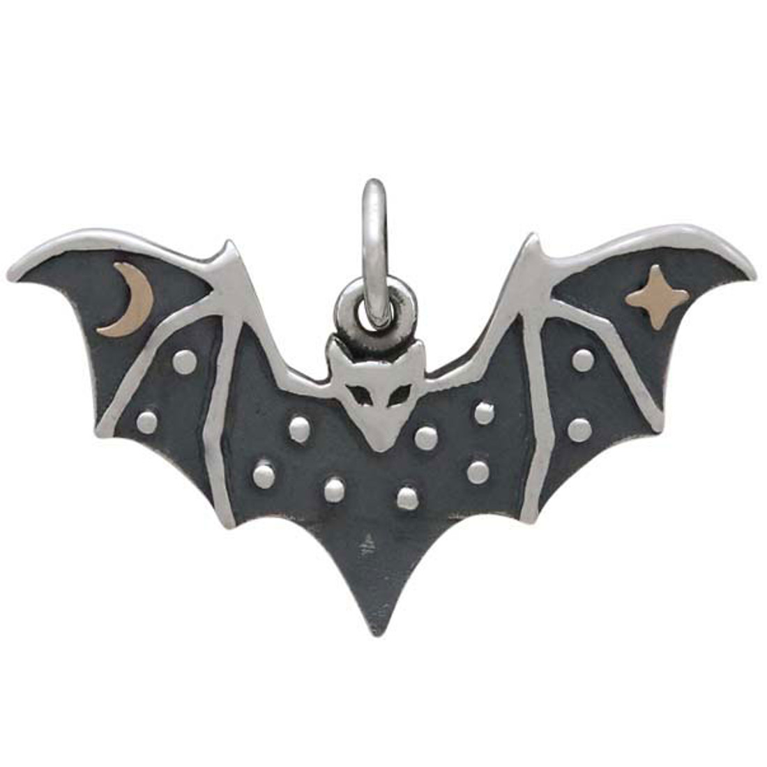 Small sterling silver bat charm pendant.  