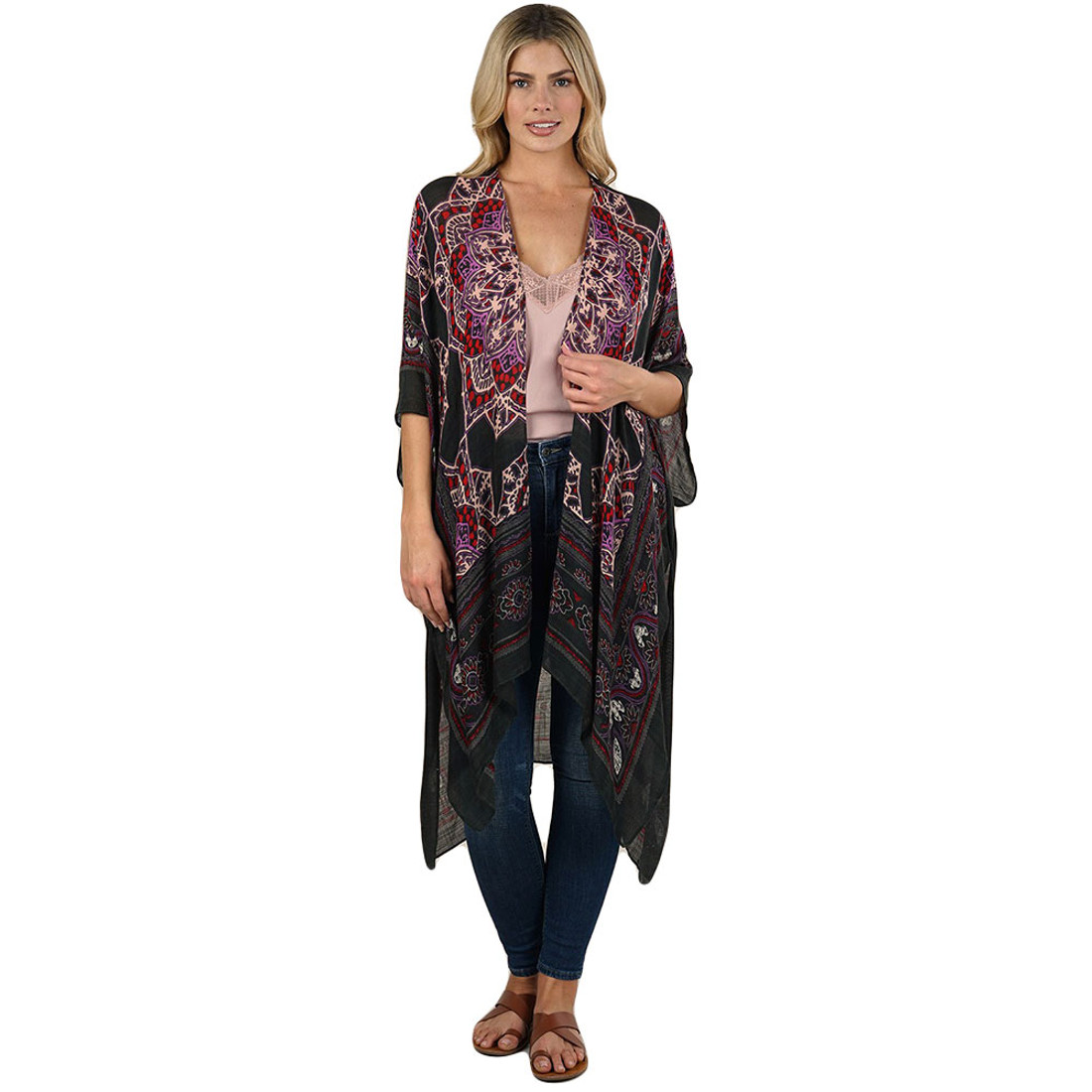 Tribal boho style kimono lightweight jacket. 