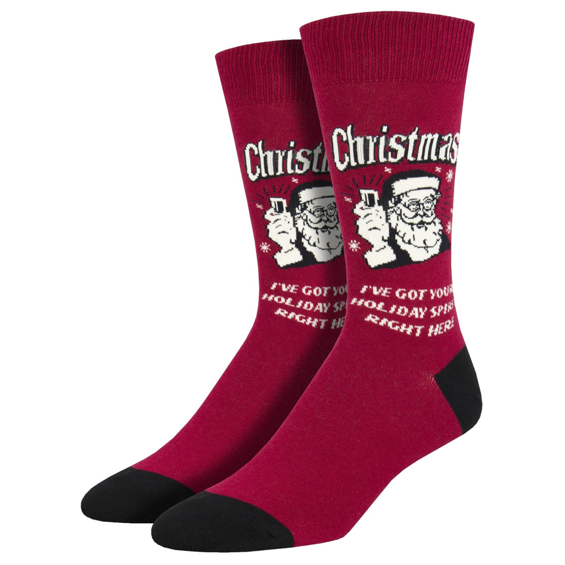 Retro Spoof Christmas Spirit Men's Crew Socks