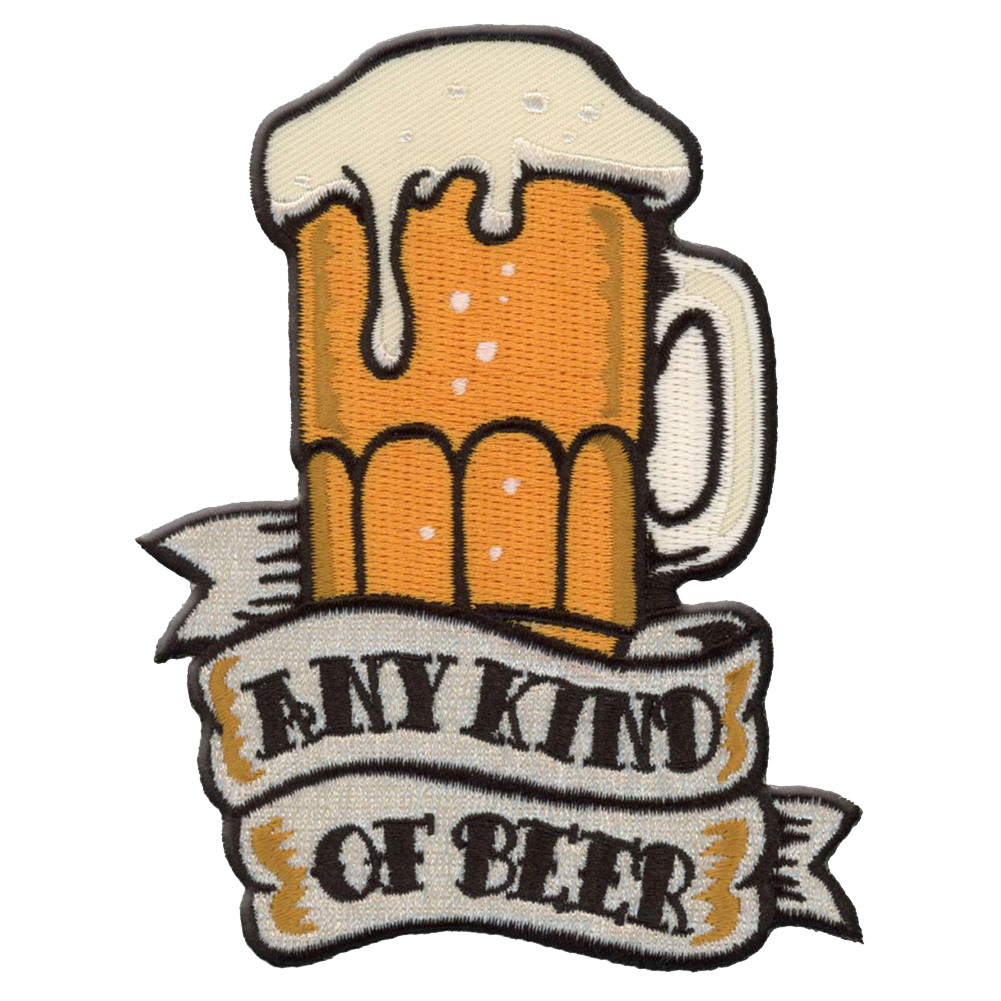 Any Beer Embroidered Iron On Patch