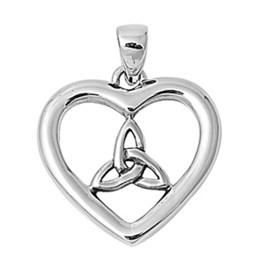 Celtic heart sterling silver pendant.