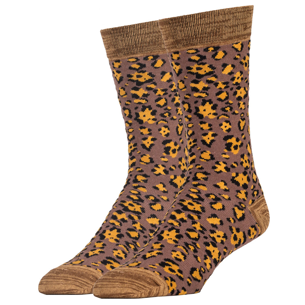 LEOPARD PRINT MEN'S CREW SOCKS | PURPLE LEOPARD BOUTIQUE