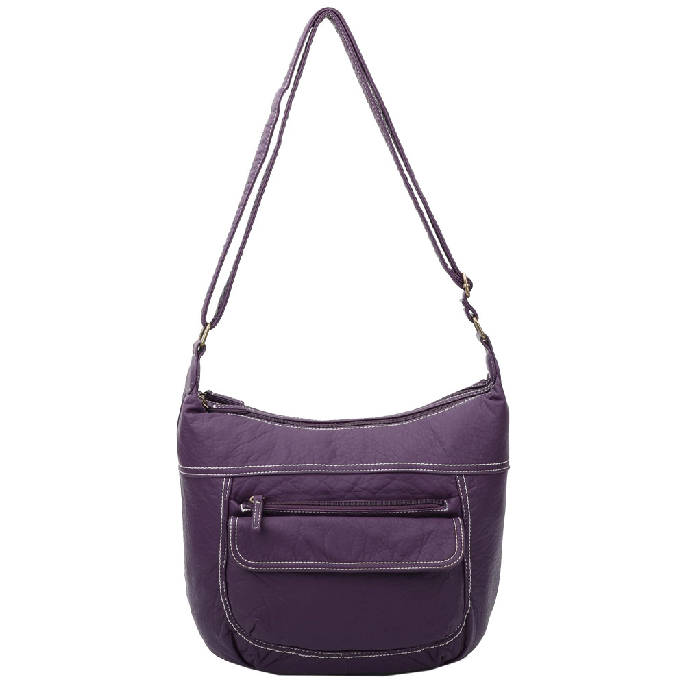 Vegan Leather Purple Crossbody Purse
