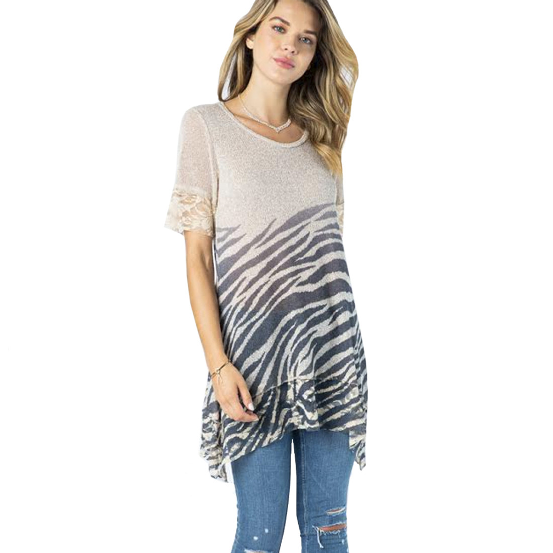 Vocal Apparel Animal Print Knit Top