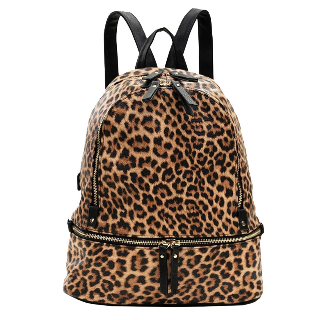 Leopard Two Tone Backpack Purse