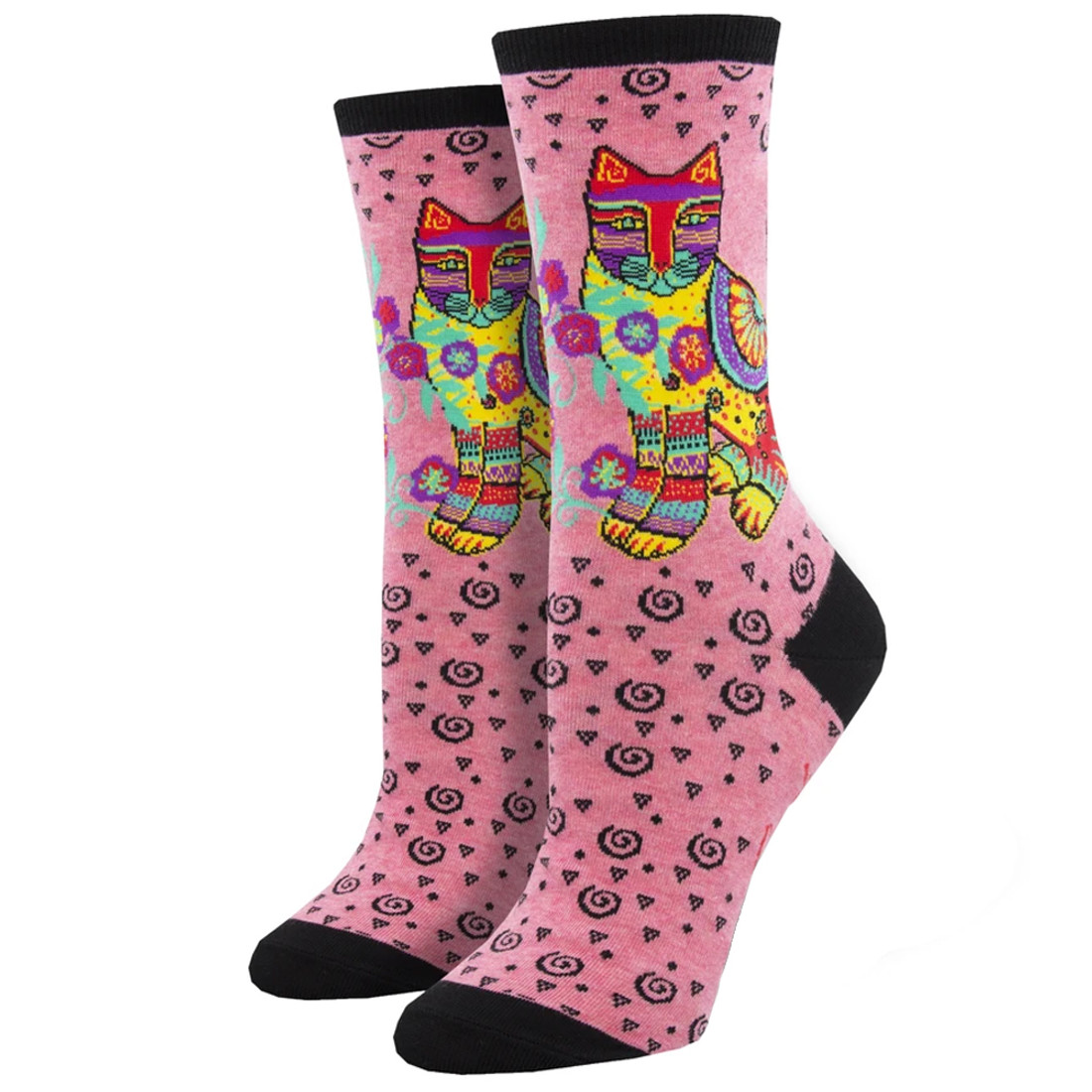 Laurel Burch Maya Cat Women's Crew Socks