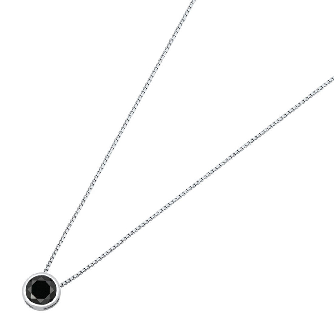 Black CZ sterling silver necklace. 