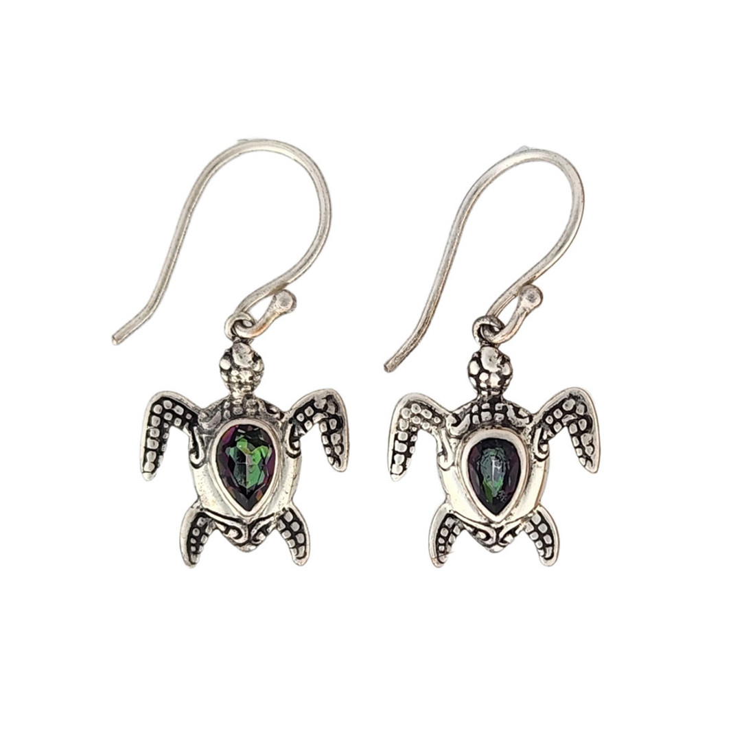 Mystic sterling silver sea turtles earrings. 