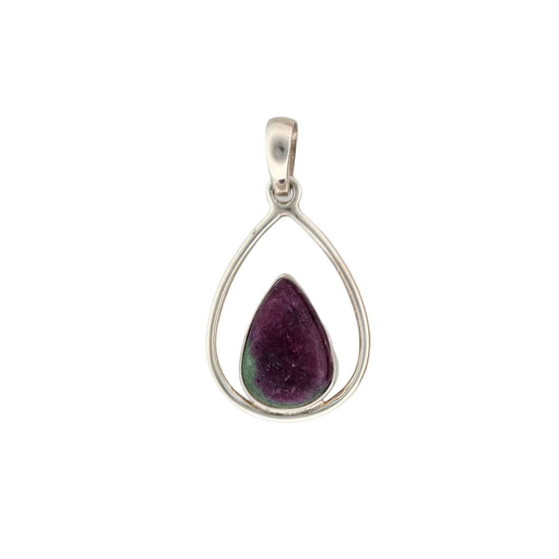 Ruby Zoisite sterling silver pendant. 