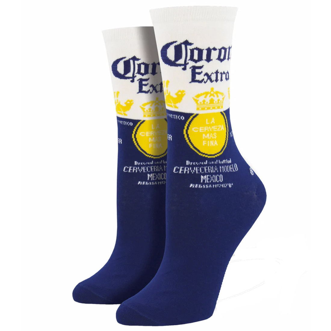 Women's Crew Socks Corona Lager Beer Blue
