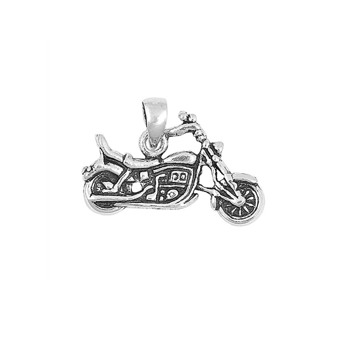 Motorcycle sterling silver pendant. 