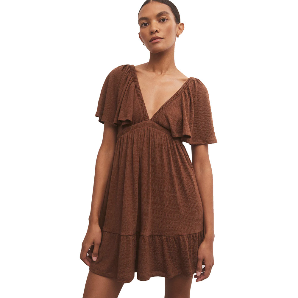 z supply brown dress Z Supply Dayshift Striped Mini Dress Retreat / L main image 1