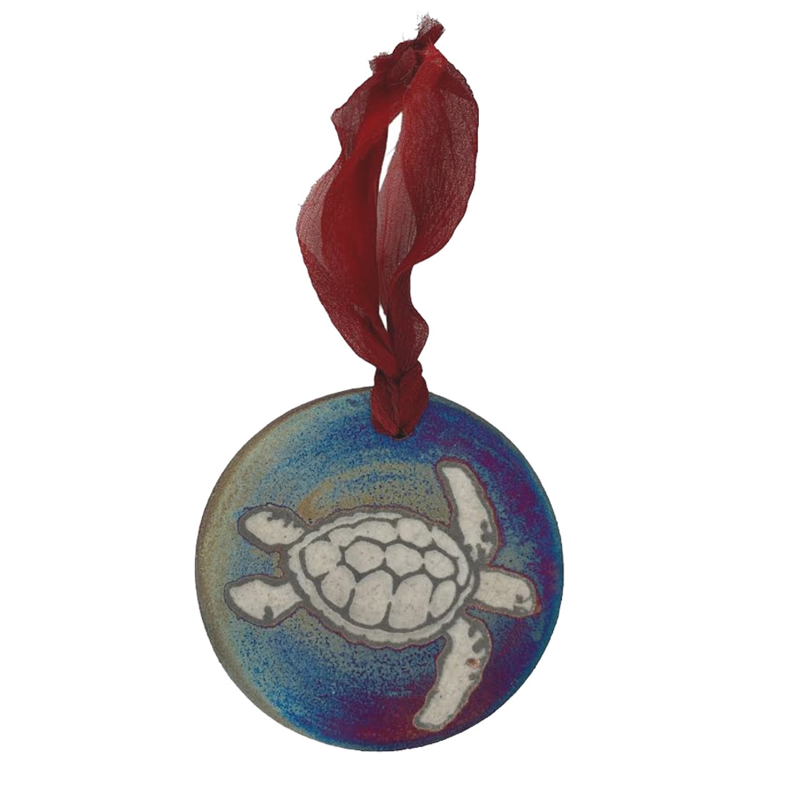 Sea Turtle Raku Ornament