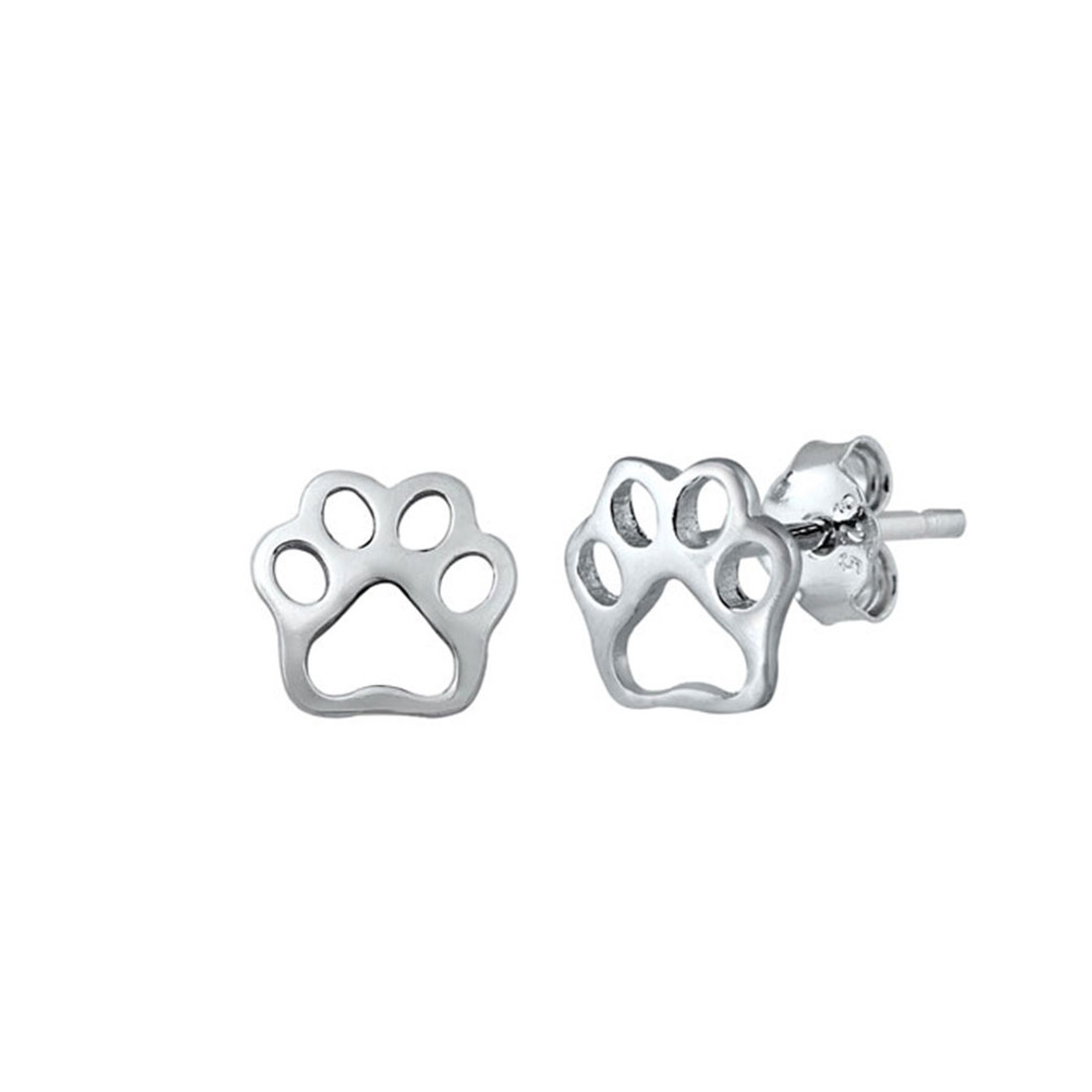 Sterling silver paw print earrings