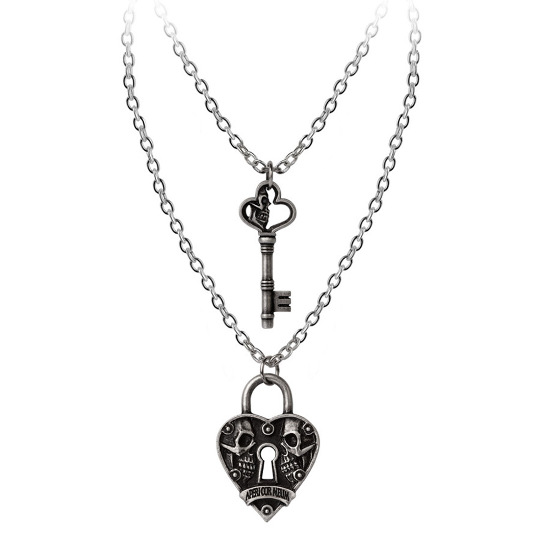 Alchemy Gothic - P943 - Key To Eternity Couples Pendants