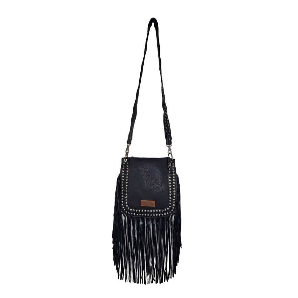 WRANGLER BLACK STUDDED CONCEALED HOBO PURSE | PURPLE LEOPARD BOUTIQUE