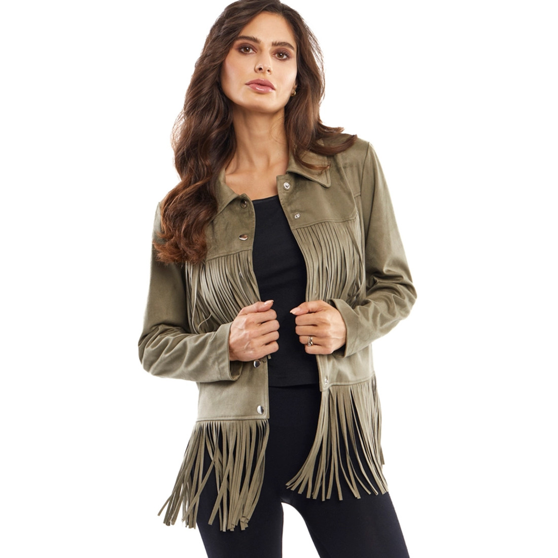 Adore Vegan Suede Fringed Jacket