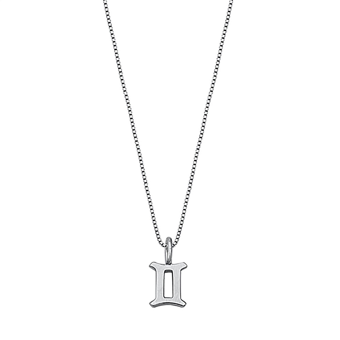 Sterling silver Gemini pendant and chain necklace. 