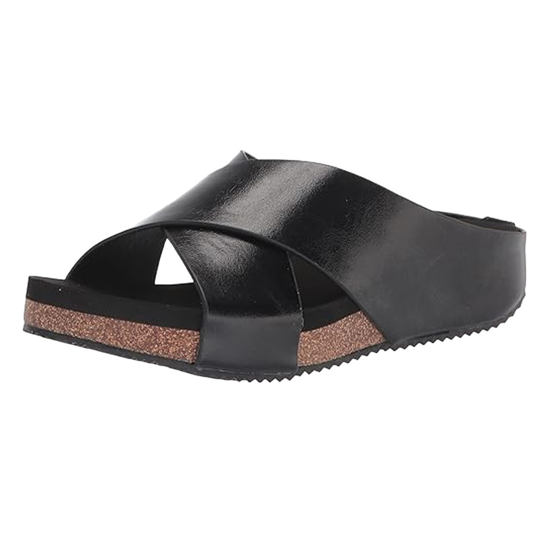 Volatile Footwear ABLETTE Black Wedge Slip-On Sandal