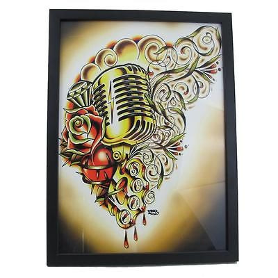 Hart & Soul by Tyler Bredeweg Framed Art Print Vintage Rockabilly Microphone