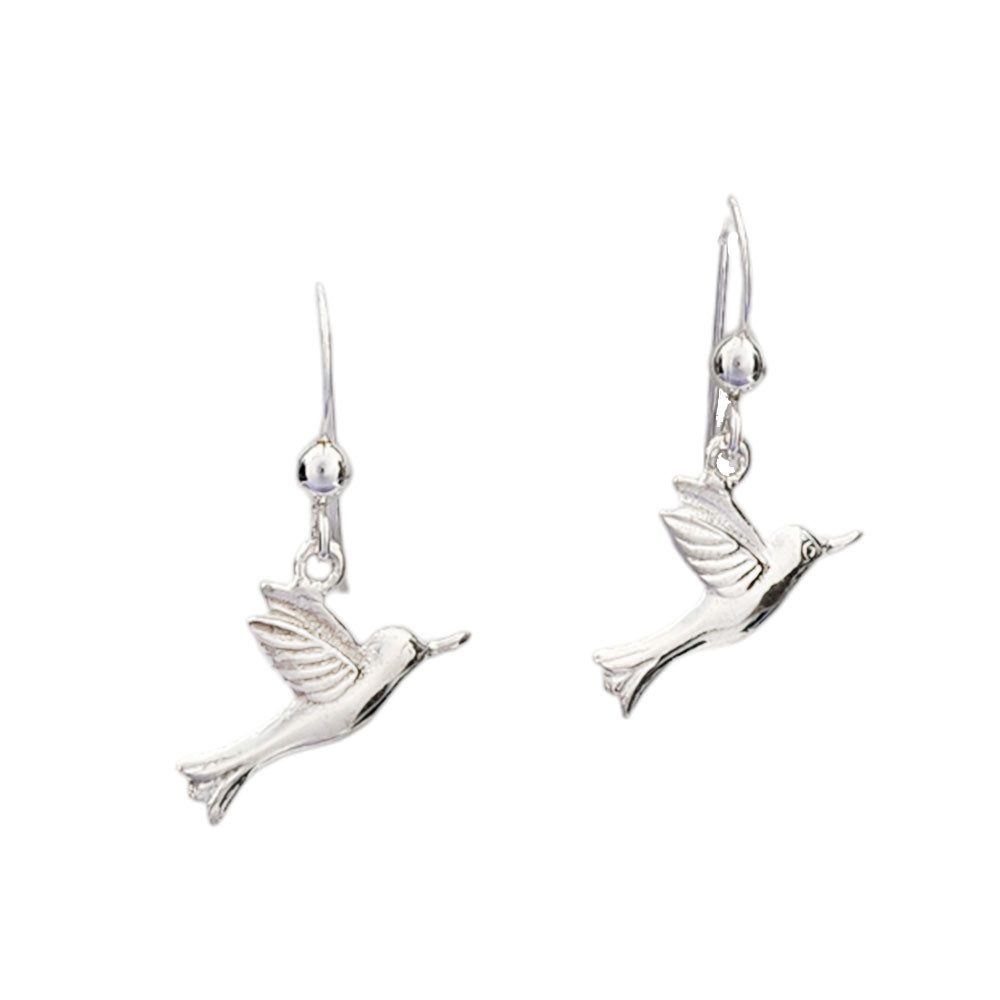 Hummingbird sterling silver dangle earrings.