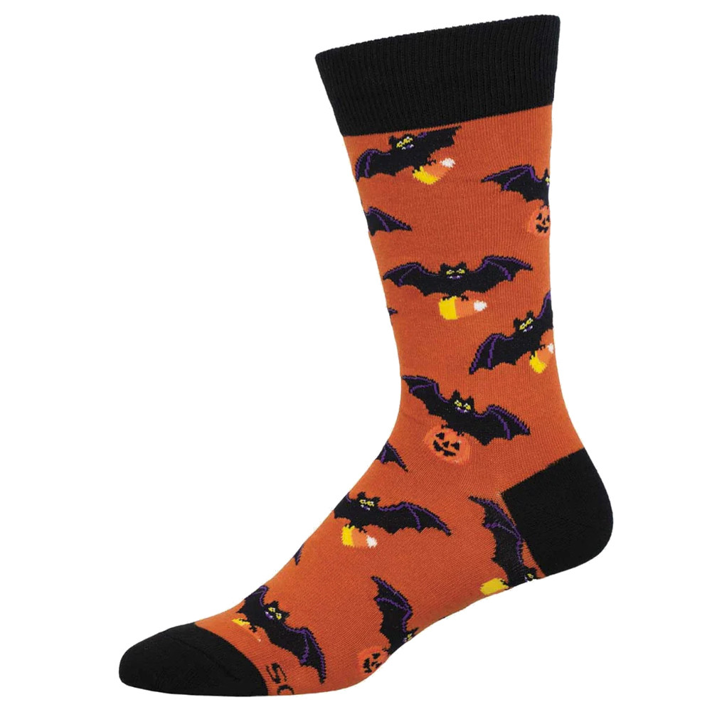 Socksmith Men's Crew Socks - Halloween Going Batty for Candy