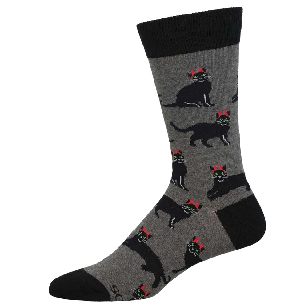 Socksmith Men's Crew Socks - Halloween Devilish Cats