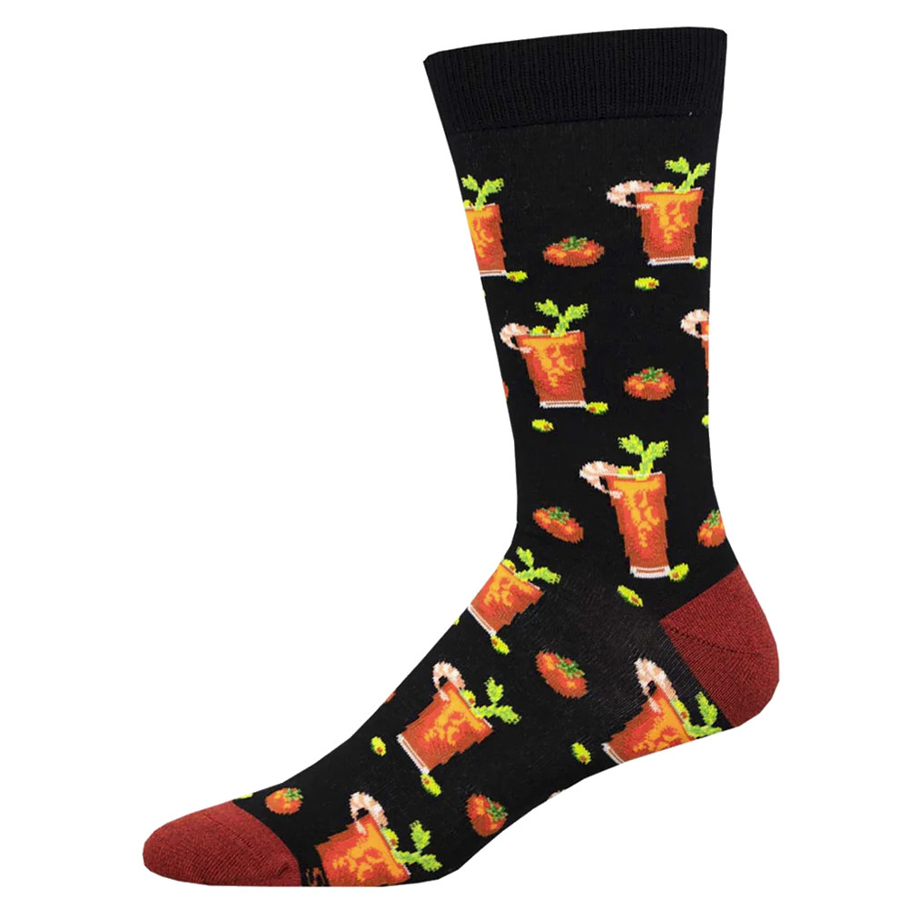 Socksmith Men's Crew Socks - Bloody Good Drink - Black