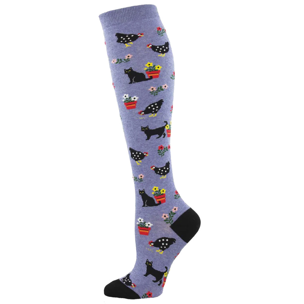 Socksmith Women's Knee High Socks - Cottage Scene Kitty