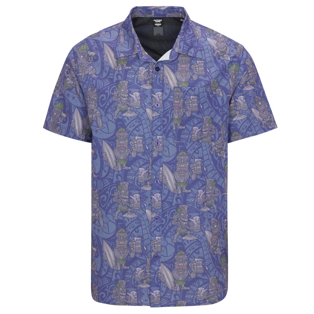 Psycho Tuna Button Up Short Sleeve Shirt - front view