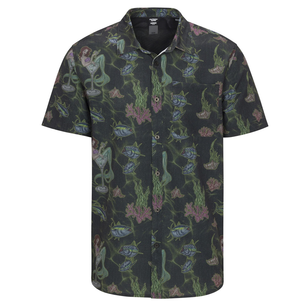 Psycho Tuna Button Up Short Sleeve Shirt - front view