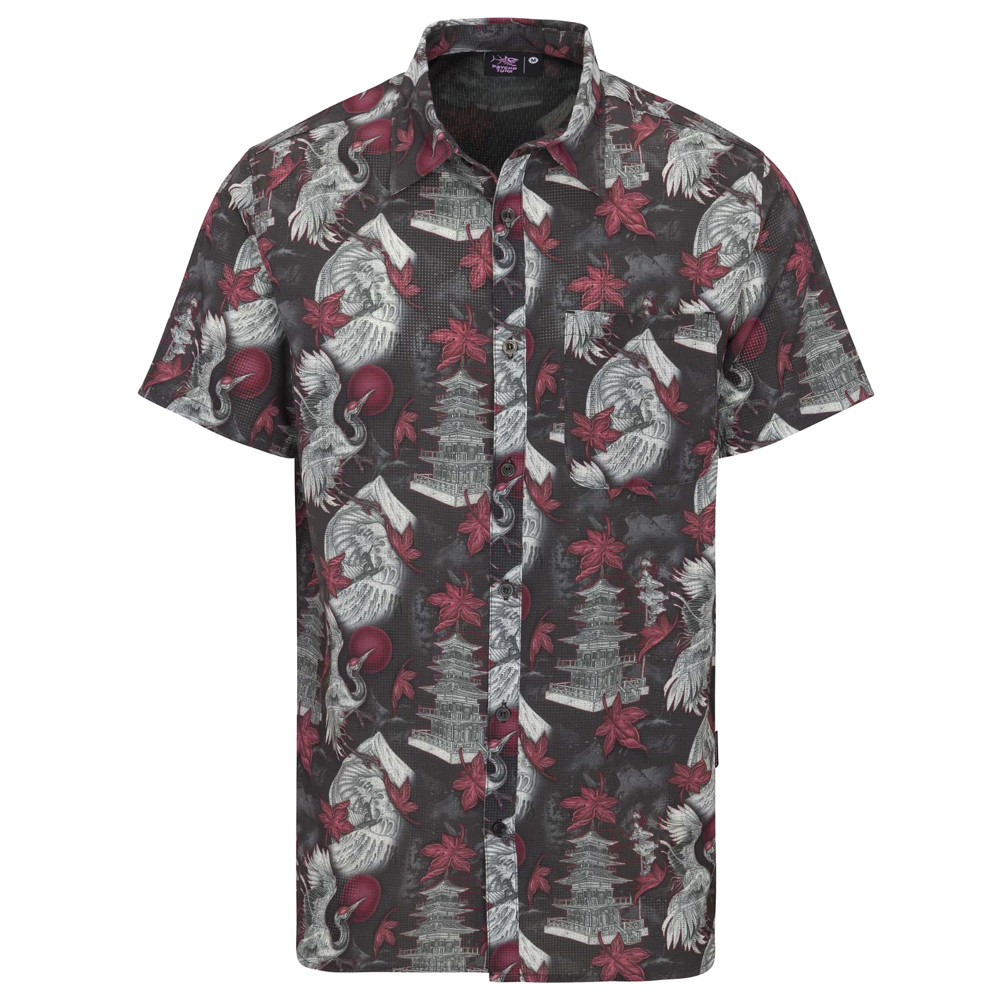 Psycho Tuna Button Up Short Sleeve Shirt - front view