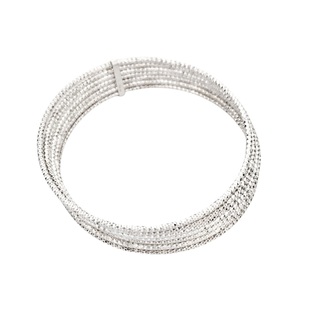 Set of 7 sterling silver bangle bracelets. 