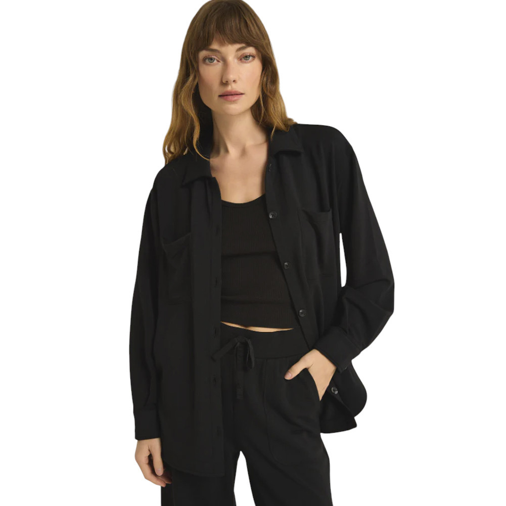 Z Supply Layover Modal Fleece Button Up Top