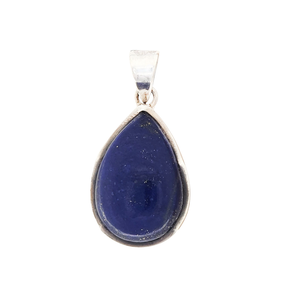 Teardrop blue Lapis sterling silver pendant. 