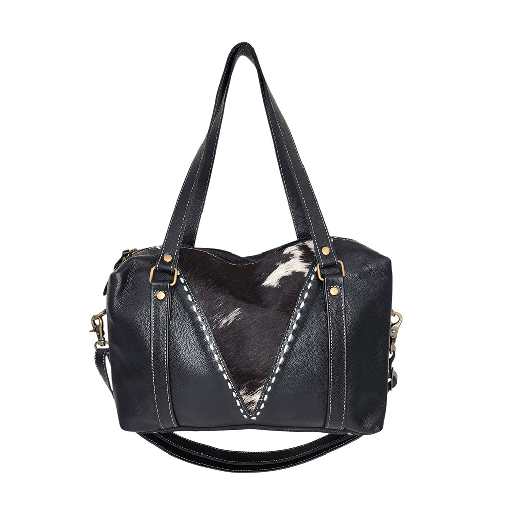 Myra bag Tierra Vasta duffle bag hair-on leather and canvas shoulder bag. 