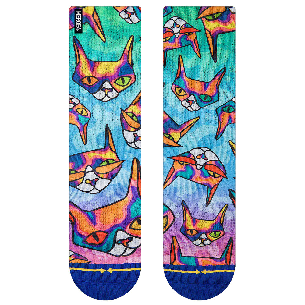 Merge4 Crew Socks - Disco Kitty 
