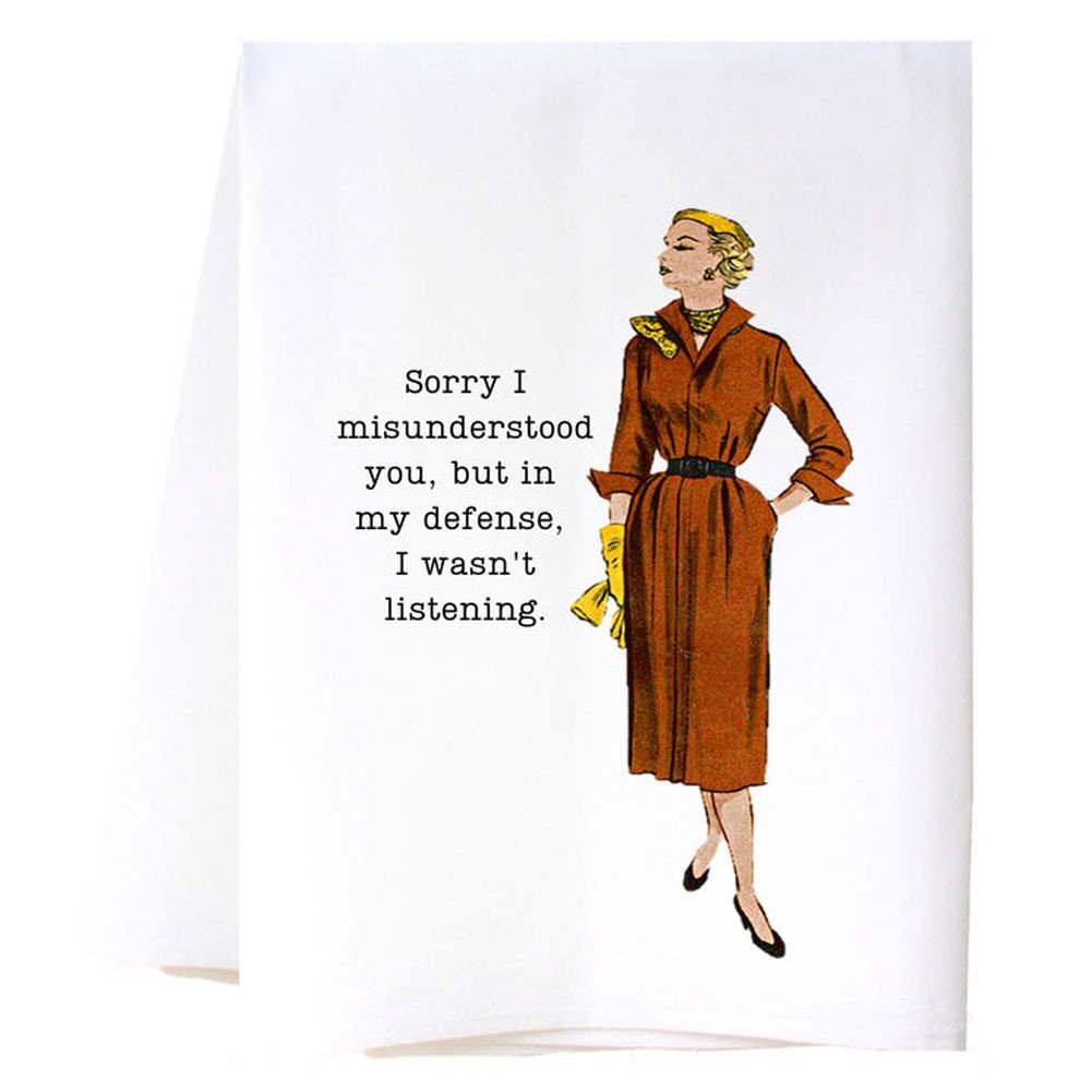cora & pate - Flour Sack Cotton Dish Towel - Misunderstood