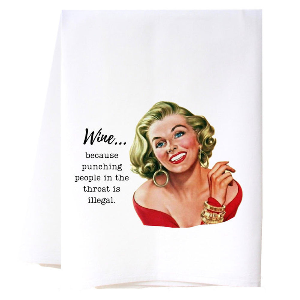 cora & pate - Flour Sack Kitchen Dishtowel - Wine....