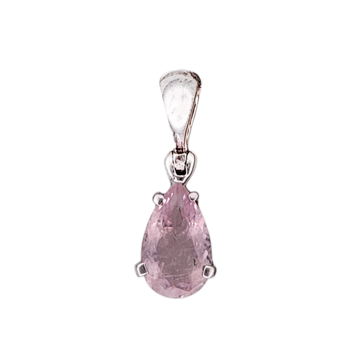 Morganite sterling silver pendant. 
