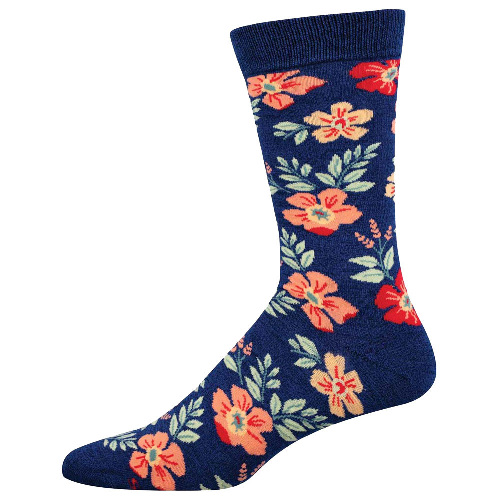 Socksmith Men's Bamboo Blend Crew Socks - Wild Flowers