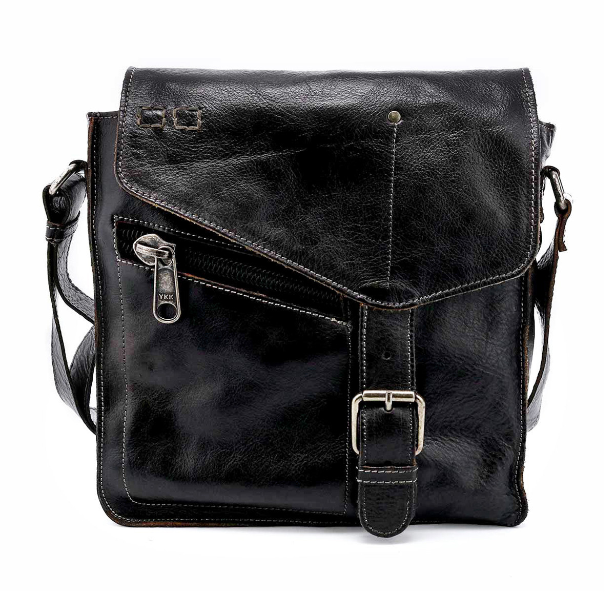 BedStu VENICE BEACH Black Rustic leather crossbody bag. 