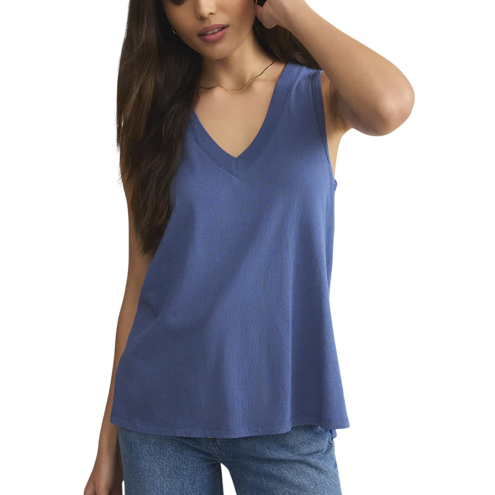 Z Supply Californian V-Neck Tank Top - Riviera Blue 