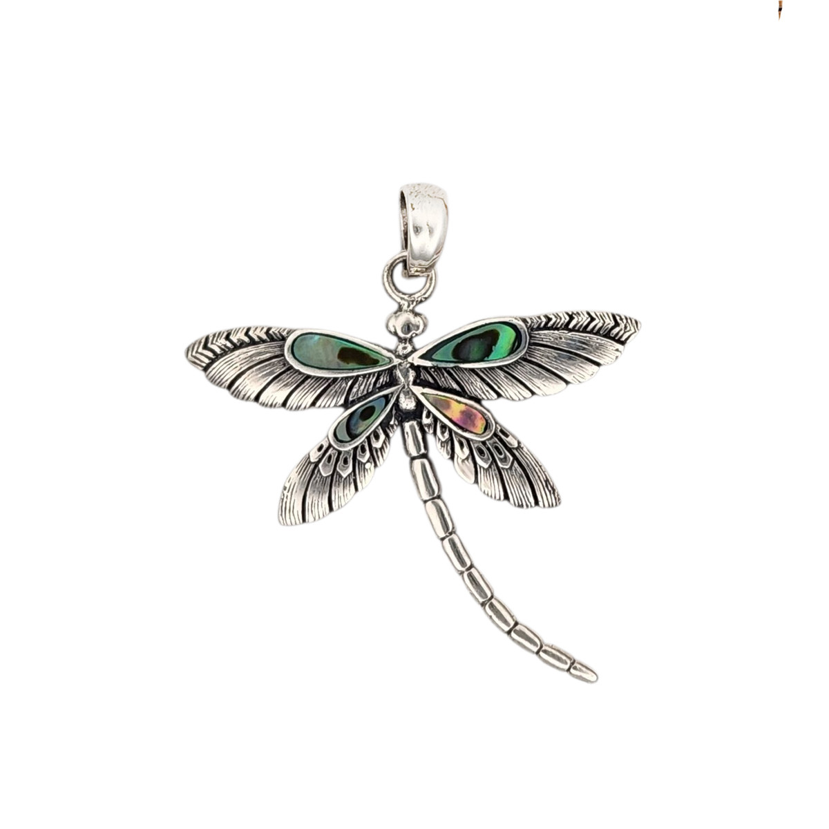 Paua shell sterling silver pendant. 